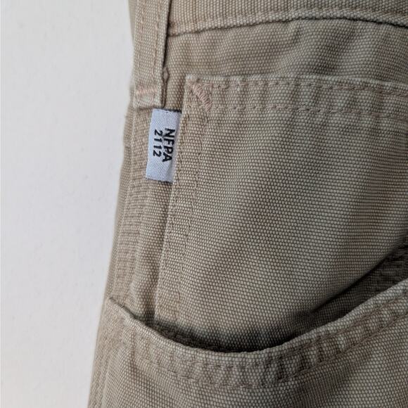 Carhartt Khaki NFPA 2112 Flame Resistant Work Pants Multiple Pocket Size 40W 32L - Picture 2 of 11